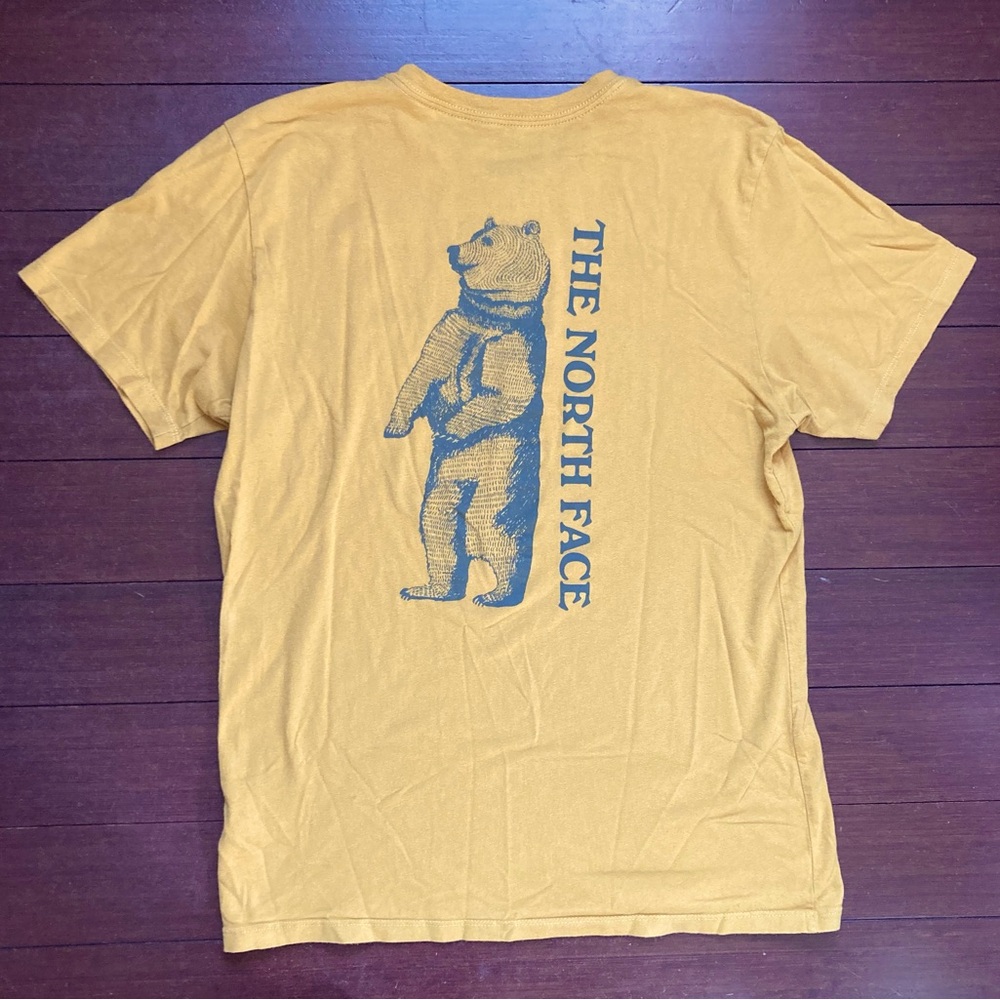 The North Face Standing Bear Mustard Yellow Mens Size Medium T Shirt